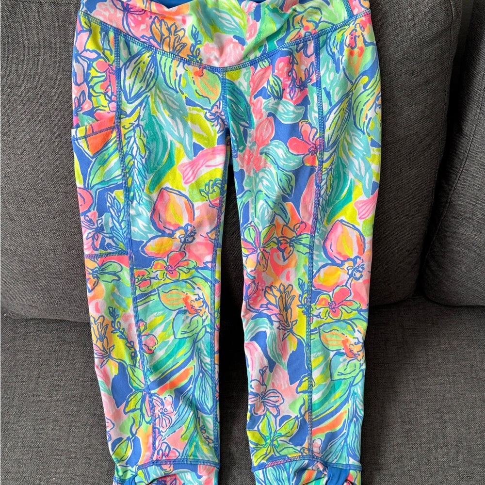 Lilly Pulitzer Pink and Green Tropical Leggings